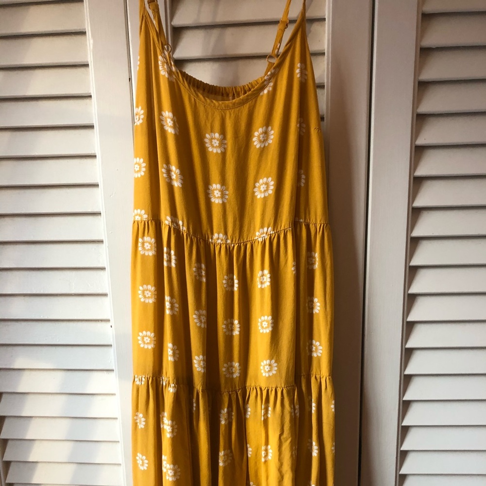 Sunflower-Patterned Gold Sundress
